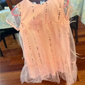 Bardot Pink Sequin Tulle Party Dress